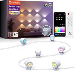 Smart Wall  Sconces 9.2ft / 7 Light Wifi Color Changing. Compatible with Alexa/Google Assistant