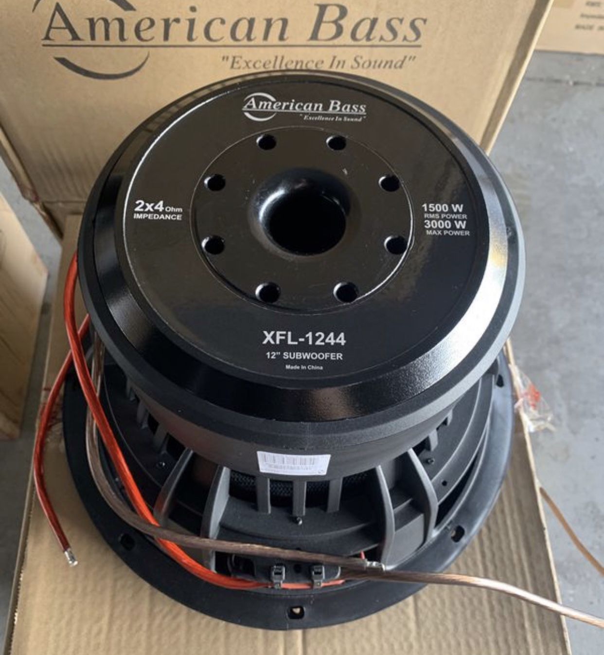 American Bass Car Audio . 12 Inch Car Stereo Subwoofer . XFL Series . 3000 watts . New Years Super Sale . $189 While They Last New