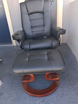 "New"brown massage/heat chair & foot stool