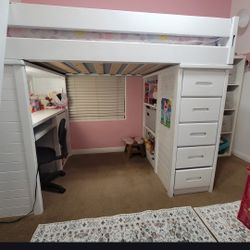 Twin Loft Bed With desk And Storage