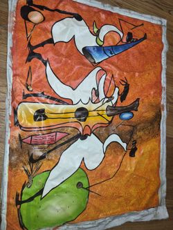 Abstract Fabric Painting Colorful Canvas Art