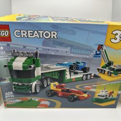LEGO Creator RACE CAR TRANSPORTER 31113 Truck Crane Boat 3 in 1 SEALED 