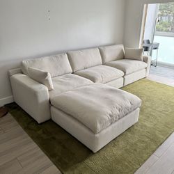 NEW Beige Linen Cloud Couch Sectional