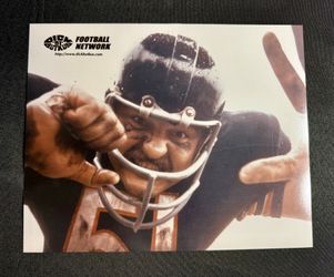 Dick Butkus 8” x 10” Dick Butkus Football Network promotional photo. Unique, rare, attacking photo