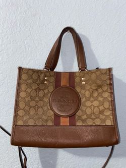 Coach Dempsey Tote 22 in Signature Jacquard with Stripe and Coach Patch