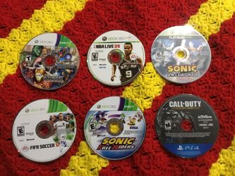 Xbox 360 And A PS4 Game Discs Only