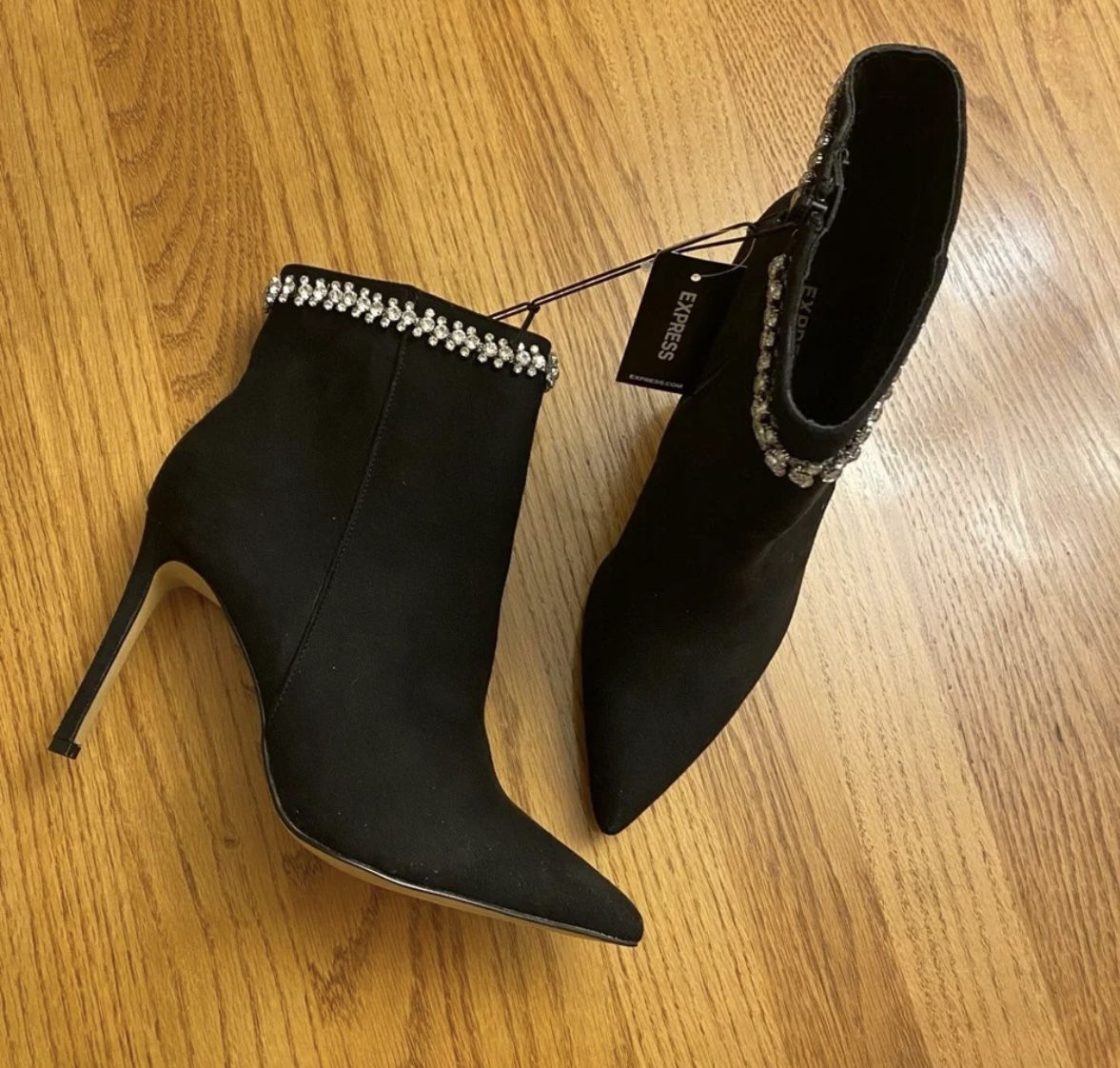 Express Black Suede Ankle Boots