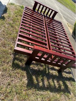 Futon bed full size solid wood 🪵 with mattress clean