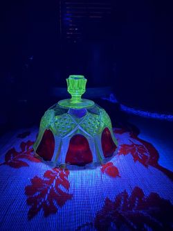 Uranium Glass Perfume Bottle Stopper Lid
