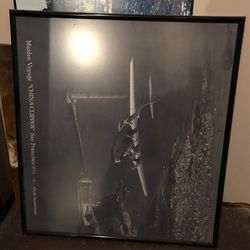 Framed Poster Airplane Black And White