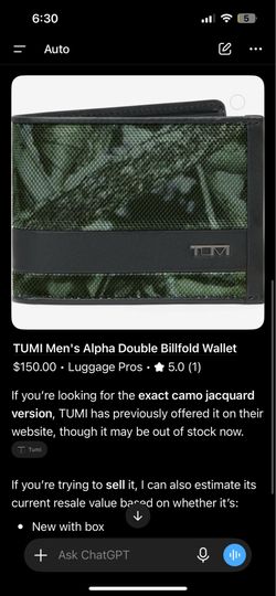 Brand new Tumi wallet
