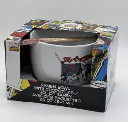 Marvel Spider-Man Japanese Ramen Bowl With Chopsticks