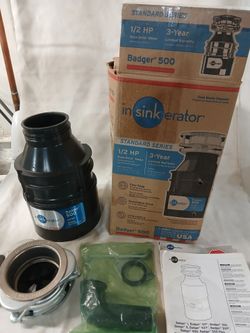 NEW 1/2HP Garbage Disposal, InSinkerator Badger 500-3