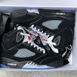 Black Metallic Jordans 5s