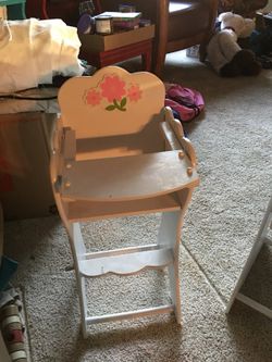 Baby doll high chair and bassinet