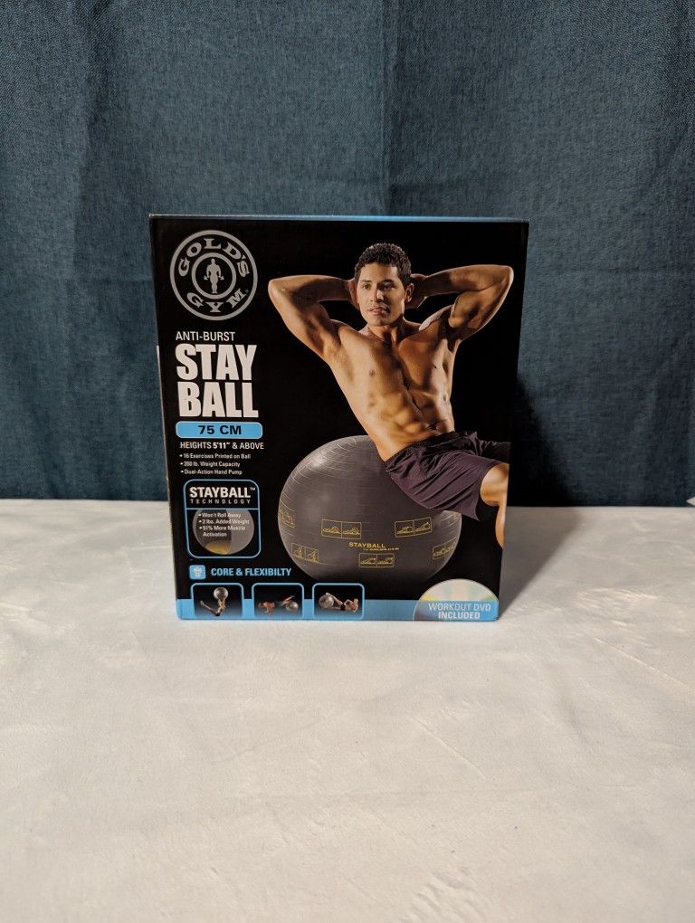 Gold's Gym 75cm Anti-Burst Exercise Ball - New (Open Box)