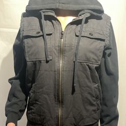 RVCA Men's Black Hooded Jacket