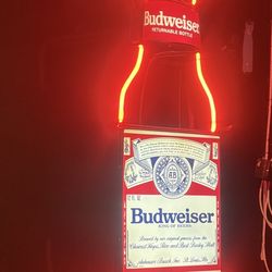 Vintage Budweiser Bottle Neon Sign