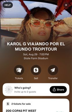 Karol G Viajando Por El Mundo Tour Pit Tickets