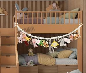 Plushy Toy Organizer With 20 Metal Clips- New