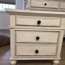 Light Neutral wood nightstand 
