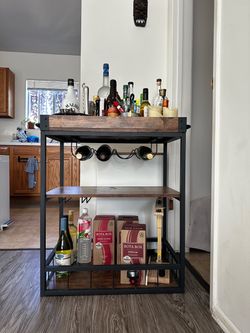 Industrial bar cart