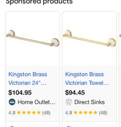 Victorian 24" Towel Bar, Polished Brass Visit the Kingston Brass Store