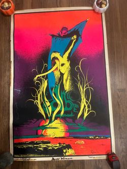 Original 1971 Devil Woman Psychedelic Blacklight Poster