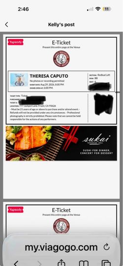 3 - Theresa Caputo Tickets - Table Mountain Aug 29th