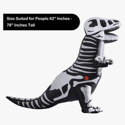Halloween Skeleton T-rex Inflatable Costume