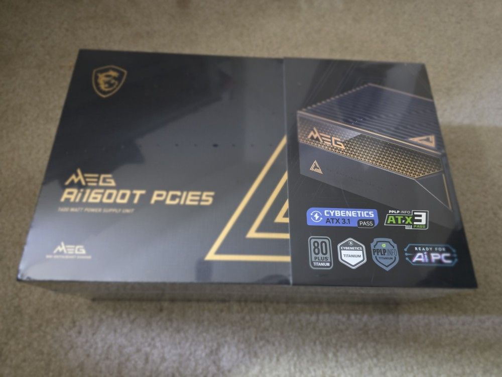 MSI MEG Ai1600T PCIE5 power supply unit (PSU)