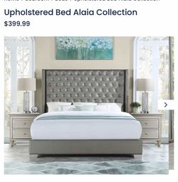 King bedroom set with ottoman