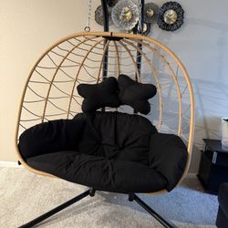 Double Wicker Swing Eggchair (Barely Used -Like New)