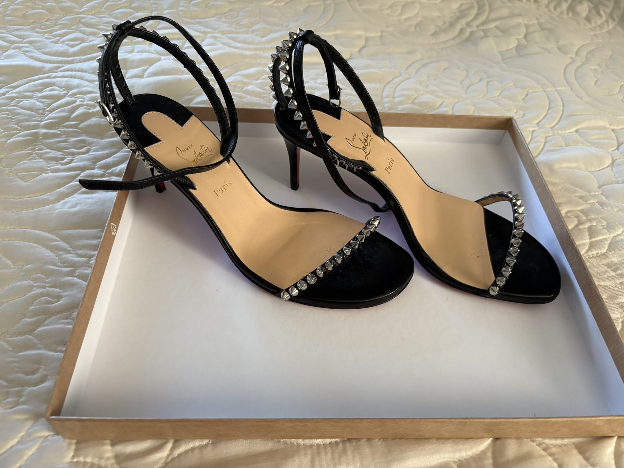 Christian Louboutin Heels, Red & Black, Size 6