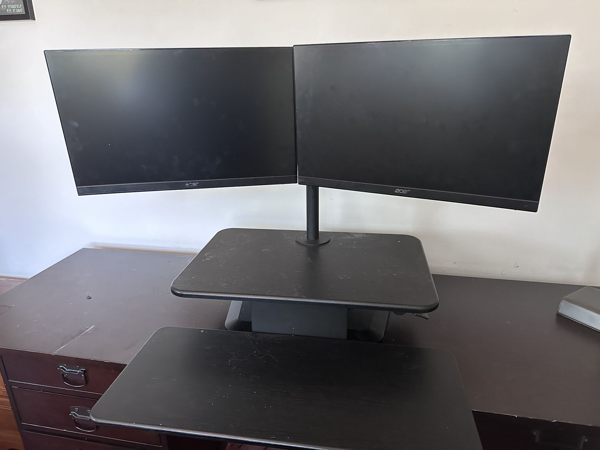 Standing Desk Converter, Dual Monitor; Fully Adjustable OBO