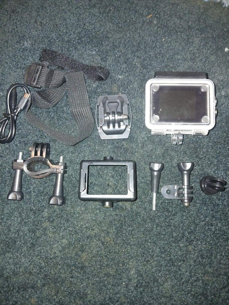 Like New GoPro Camera With Waterproof Case Plus Attachments 