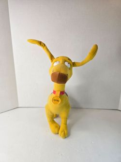Vintage Viacom Nanco 2002 Rugrats Spike Dog Plush 13". Bendable Ears & Tail