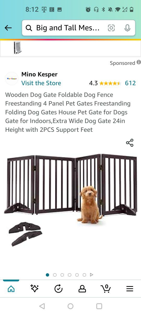 Wooden Dog Gate Foldable Dog Fence Freestanding 4 Panel Pet Gates Freestanding Folding Dog Gates House Pet Gate for Dogs Gate for Indoors,Extra Wide D