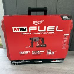 Milwaukee M18 FUEL 18V Lithium-Ion Brushless 1 in. Cordless SDS-Plus Rotary Hammer Kit with Two 6.0 Ah Batteries, Hard Case