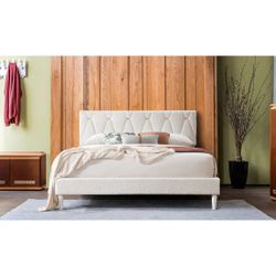 Queen bed frame - cream color