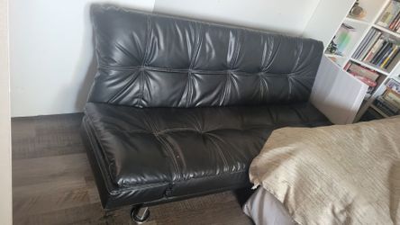 Black Leather Futon