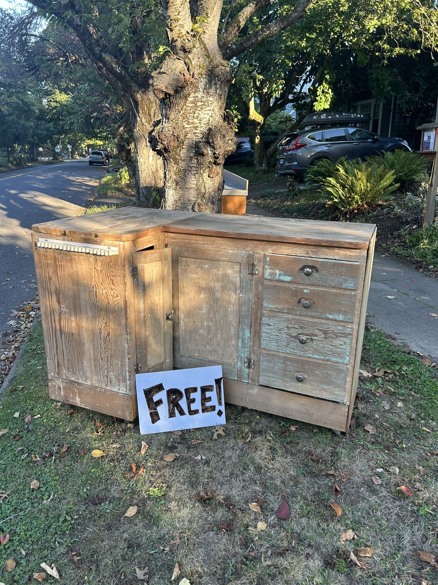 2 Wood Shop Cabinets - free!