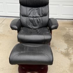 Leather Chair w/ Ottoman