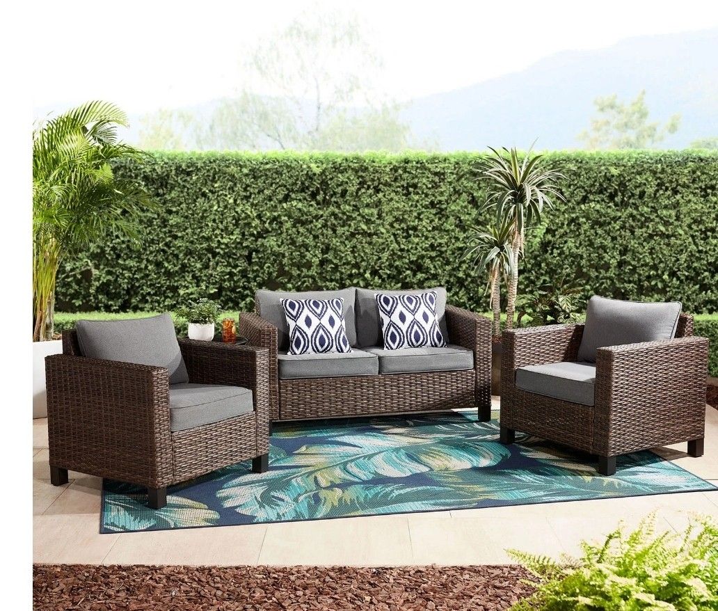 3pc Outdoor Patio Set With Cushions NEW