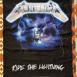 Metallica Vintage Ride The Lightning Banner 1994 Flag 41" x  29.5” 