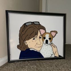 Glass Paintings Family, Friends, Pets, Anime & Cartoon Portraits Available LOCATED IN COVINA