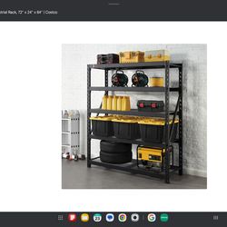 Gorilla rack 5  - tier industrial Rack Dimensions are  72"×24"×84" rated for 2.000 lbs per shelf