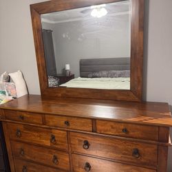 Real Wood Dresser and 1 Nightstand For Sale 
