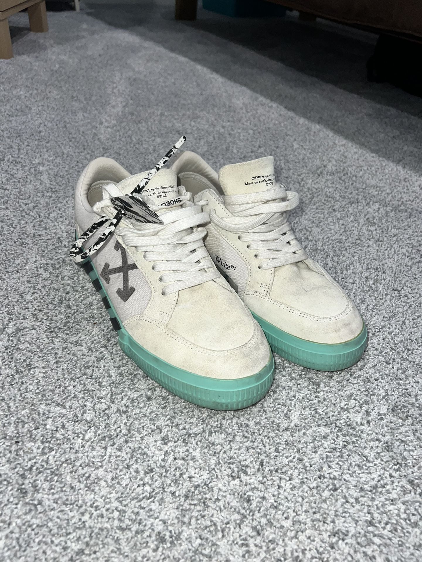 OFF WHITE SHOES TEAL/WHITE