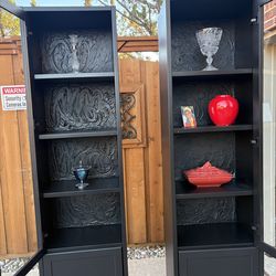 Black display cabinets
